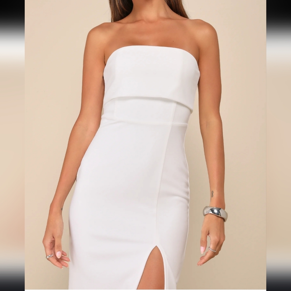 Lulus Classy Consideration White Strapless Maxi Dress - Picture 3 of 6